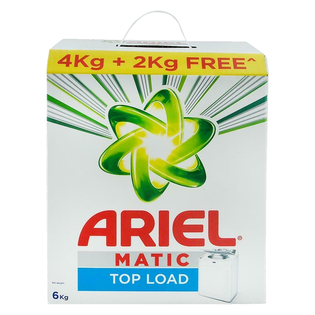 ARIEL MATIC DET POWDER- TOP LOAD 4KG+2KG PACK