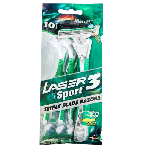 LASER SPORT 3 TRIPLE BLADE RAZORS 10S PACK