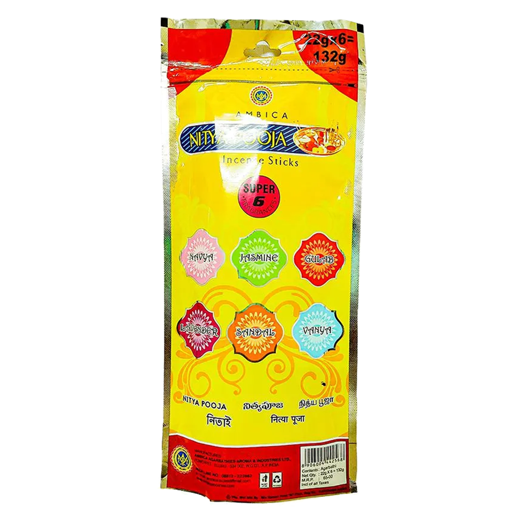AMBICA NITYA POOJA STICKS 6S*22G PACK