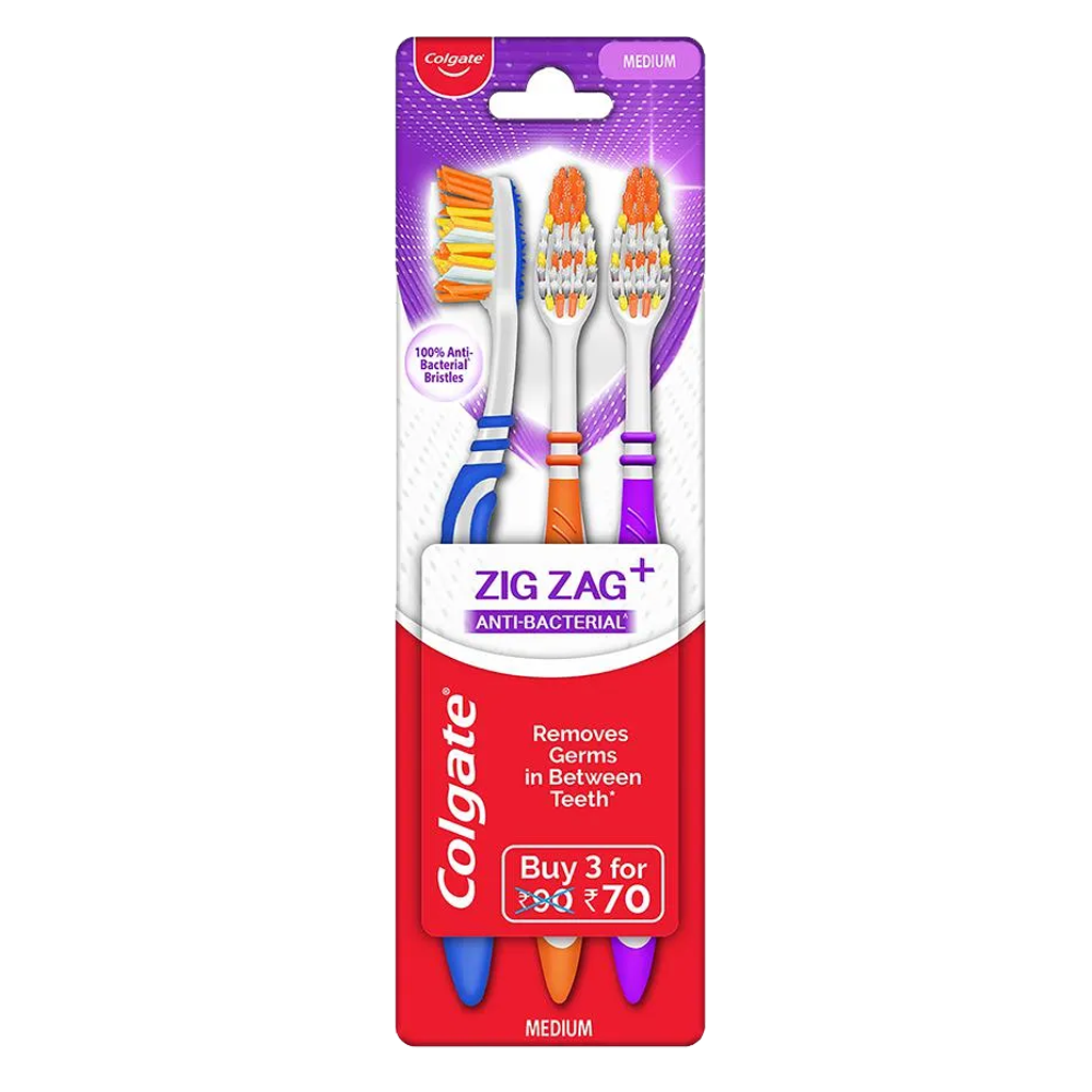 COLGATE ZIG ZAG ANTIBACTERIAL TB 3PC PACK